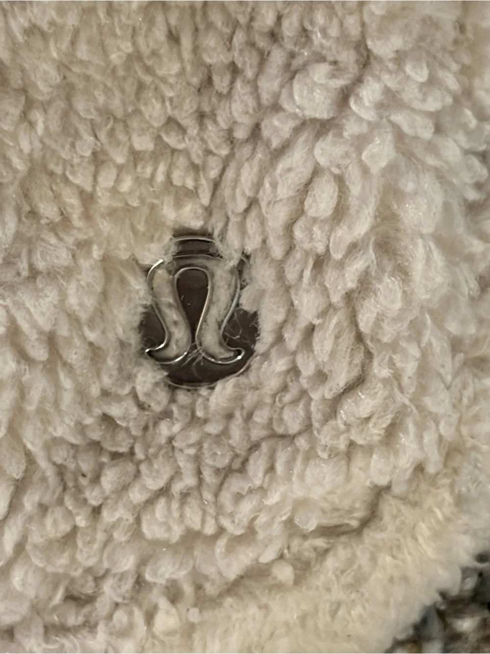 LULULEMON athletica Cream Sherpa Zip Pouch with Logo Tab